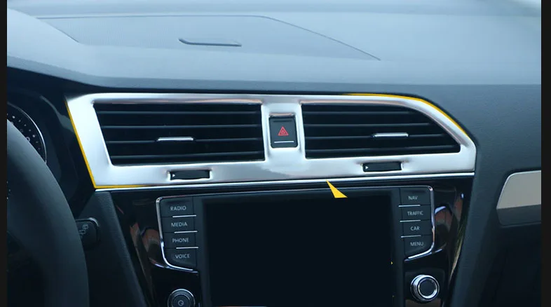 Lsrtw2017 для Volkswagen Vw Tiguan приборной панели автомобиля спереди Gps вентиляционное отверстие рамка планки аксессуары для интерьера Moulsings