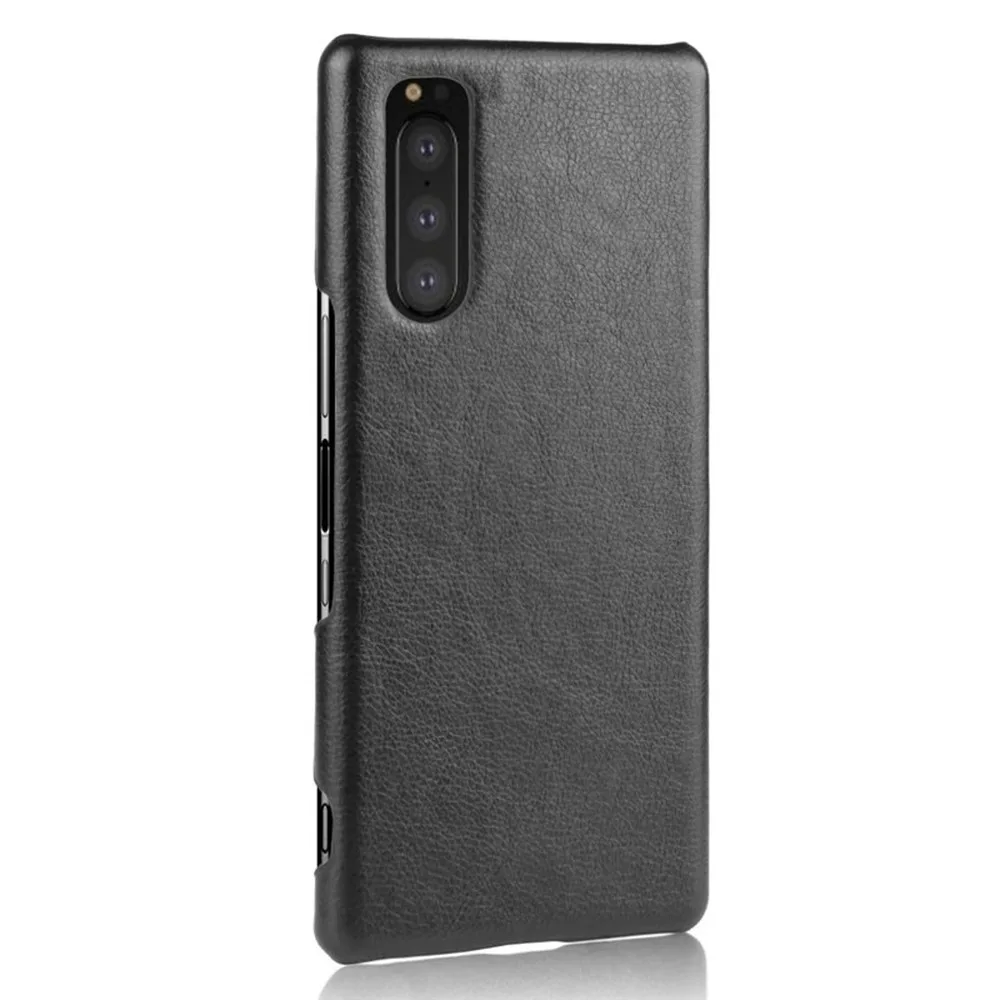 

Luxury PU Leather Phone Case for Sony Xperia 5 ShockProof Hard Back Cover Coque for Sony Xperia5 2019 6.1 Inch Solid Color Case