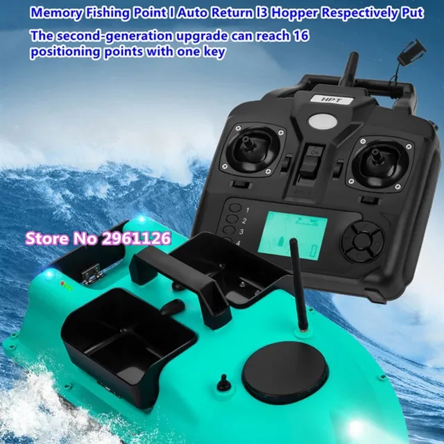 2KG 500M GPS Dual Position Cruise control Fishing Bait Boat 3-Way Hoppers 16pcs Point Nesting Profession Sea Fishing Tool VS V18 3