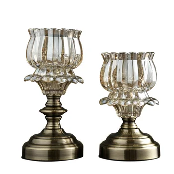 

Creative Glass Candle Holder Decoration Luxury Rotation Candlestick Candle Holders Lantern Decoration Centrotavola Decor AA50ZT