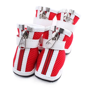 

4pcs Breathable Dog Shoes Non-Slip Waterproof Boots Breathable Rain Wear Paws Protector Outdoor Sock for Small Medium Large Dogs