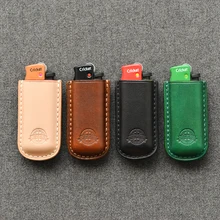 Exquisite Short Style Holster Travel Pocket Portable Cigarette Lighter Cowhide Leather Case Creative Handmade Men's Hipsters Gifts