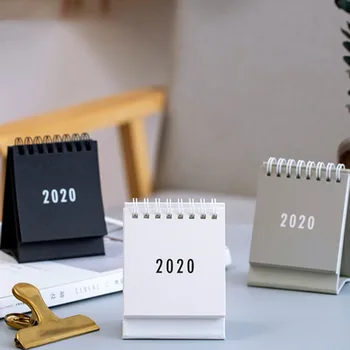 

Simple Mini Black Grey Series Desktop Calendar Dual Daily Schedule Table Planner Yearly Agenda Organizer Office Supplies