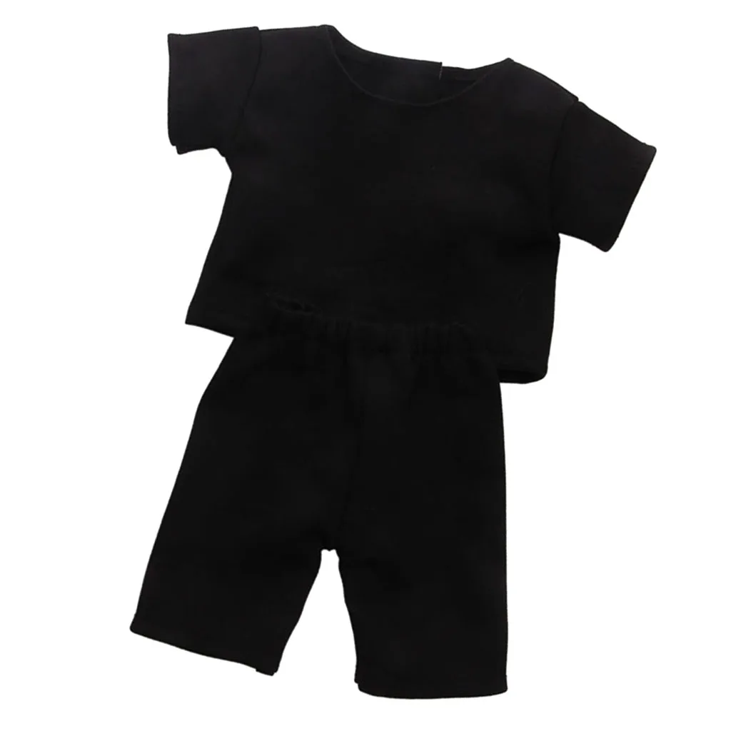Black T-Shirt Top Pants Suit for 18 inch American Doll  Journey Dolls Casual Clothes