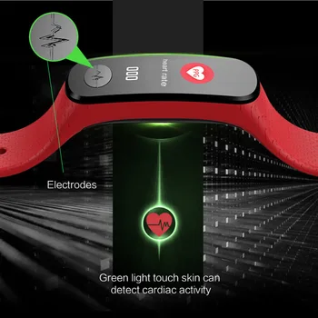 

IP67 0.96 Inch IPS Color Screen Smart Watch Heart Rate Monitor Silicone Strap Sport Smarts Bracelet