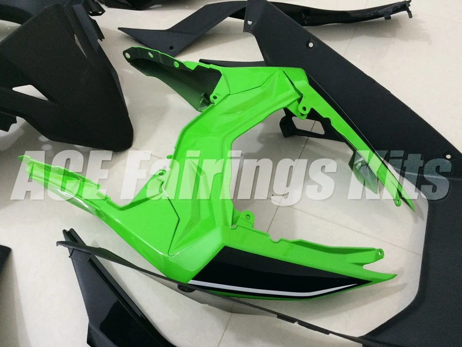 ABS обтекатель комплект для Kawasaki Ninja300 EX300 300R 2013, 13, 14, 15, 16, 17, Обтекатели литья под давлением, зеленый