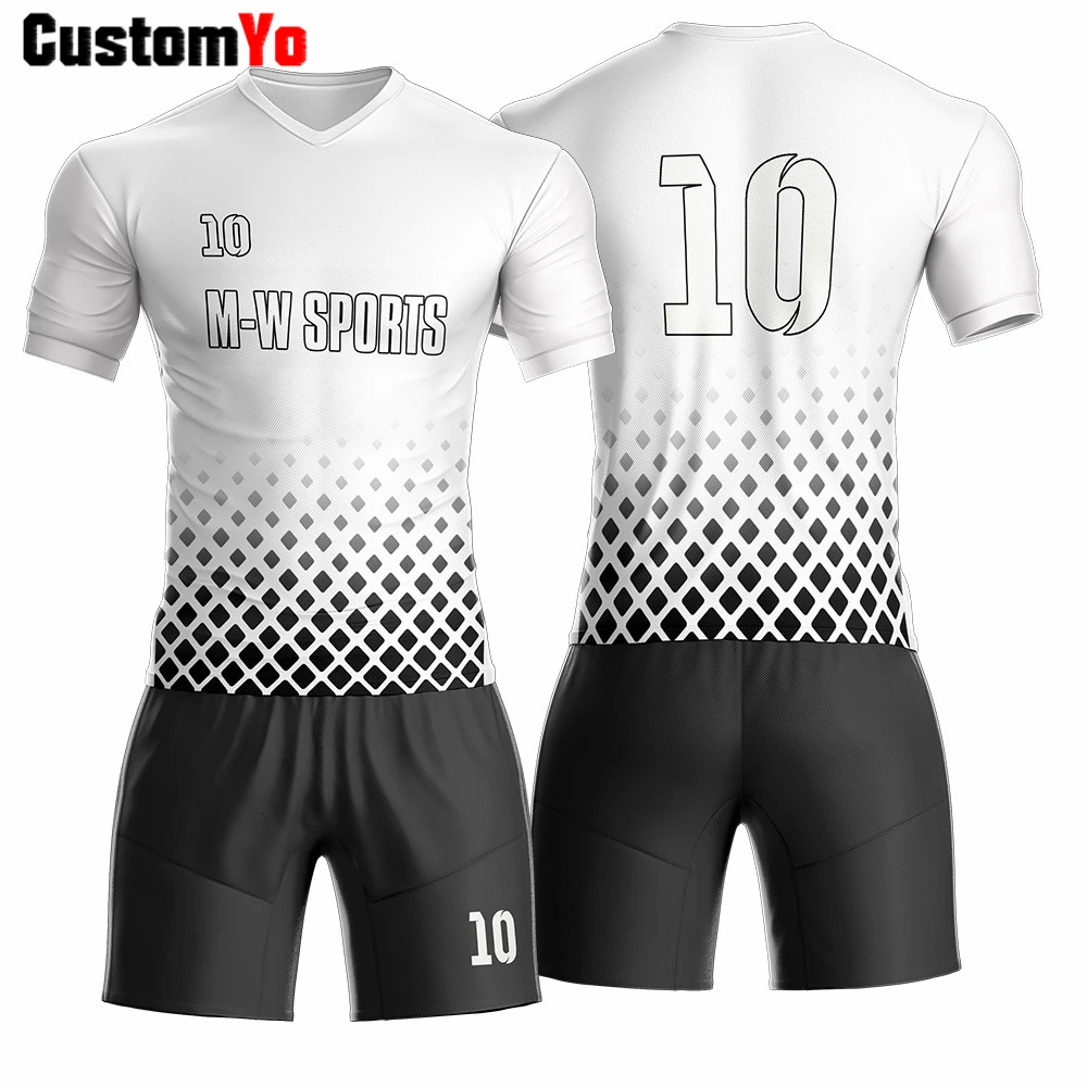 white and black soccer jersey