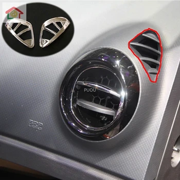 

Car Styling Cover Garnish Detector Trim ABS Chrome Front Air Condition Outlet Vent 2pcs For Renault Captur 2015 2016 2017