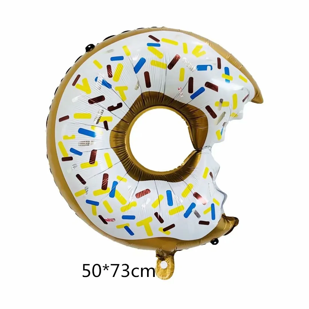 6PCS Large Donut Foil Balloons - Big Doughnut & Candy Mylar Balloons For Birthday Party Decorations