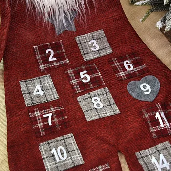 

Christmas Advent Countdown Calendar Santa Linen Xmas Home Decoration Accessories Rudolph Decor Festival Holiday Gift Creativity