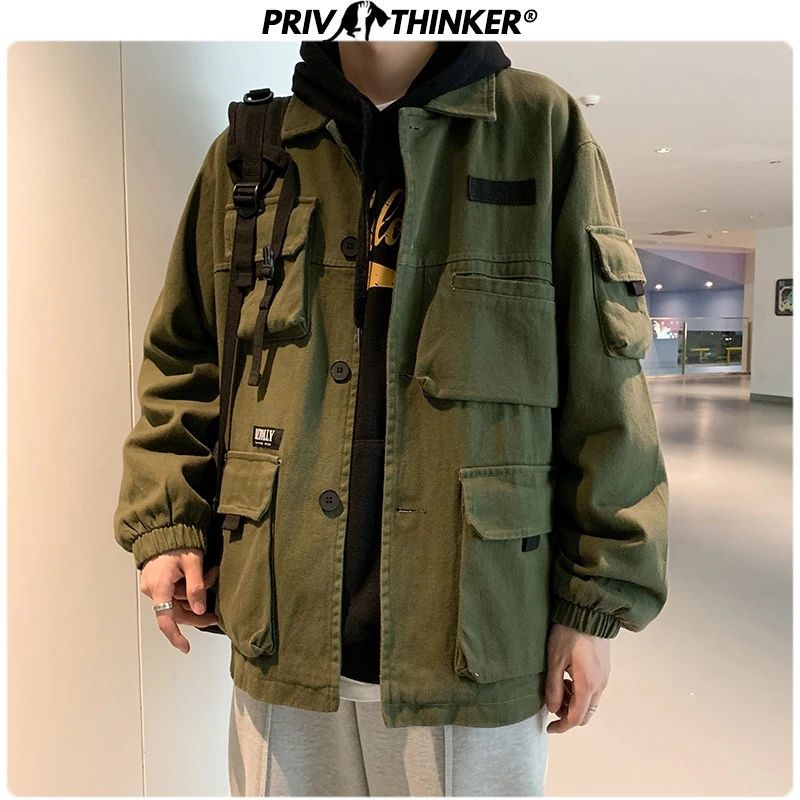 Privathinker Men Spring Safari Style Jackets 2020 Men's Hip Hop Fashion Cotton Jacket Clothes Male Unisex Fashion Coat Oversize Privathinker Men Spring Safari Style Jackets 2020 Men's Hip Hop Fashion Cotton Jacket Clothes Male Unisex Fashion Coat Oversize