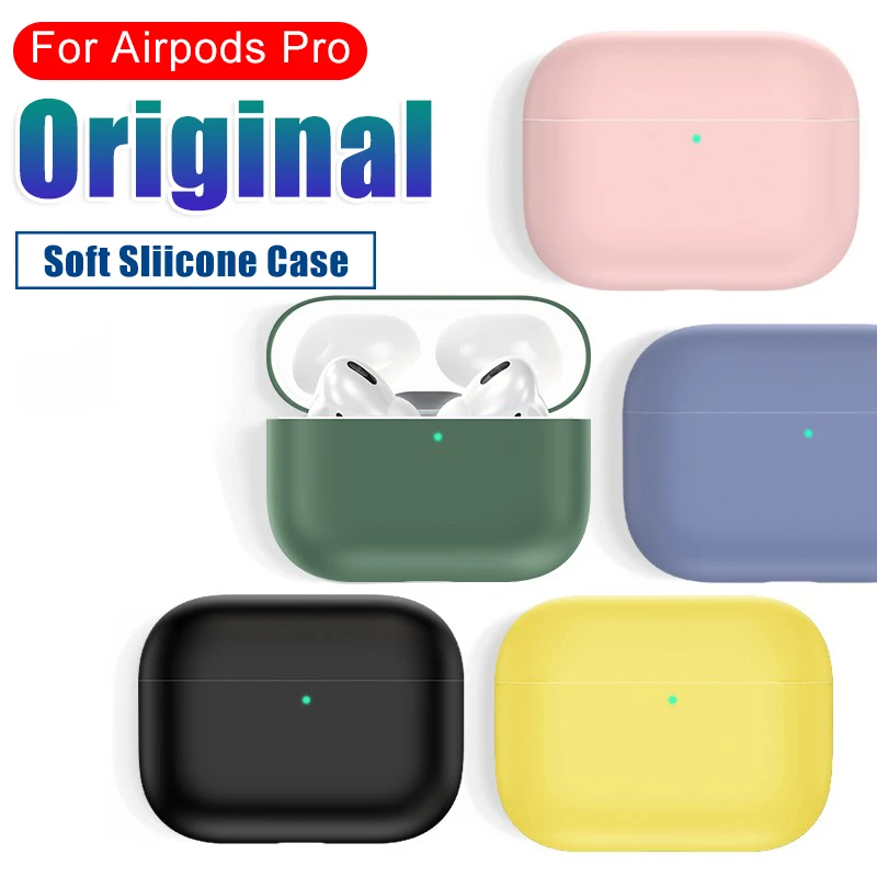 Оригинальный официальный Мягкий силиконовый чехол для Apple Airpods Pro TPU полное