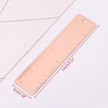 

Vintage Copper Brass Straight Ruler Bookmarks Label Cartography Painting Measuring Tool Office School Stationery