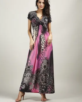 

Women's Summer Chiffon V Neck Ruffle Maxi Dress Long Beach Wrap Dress