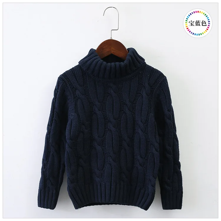 Осенне-зимний стиль; детская одежда в Корейском стиле; свитер для мальчиков среднего и большого размера; детский вязаный свитер с высоким воротником