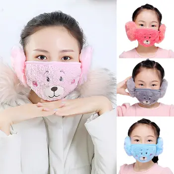 

Cartoon Dust Mask Earmuffs New Arrival Winter Warm Masks Ear Windproof Warm Face Mouth Mask for Mom Kids Earmuffs Accessories