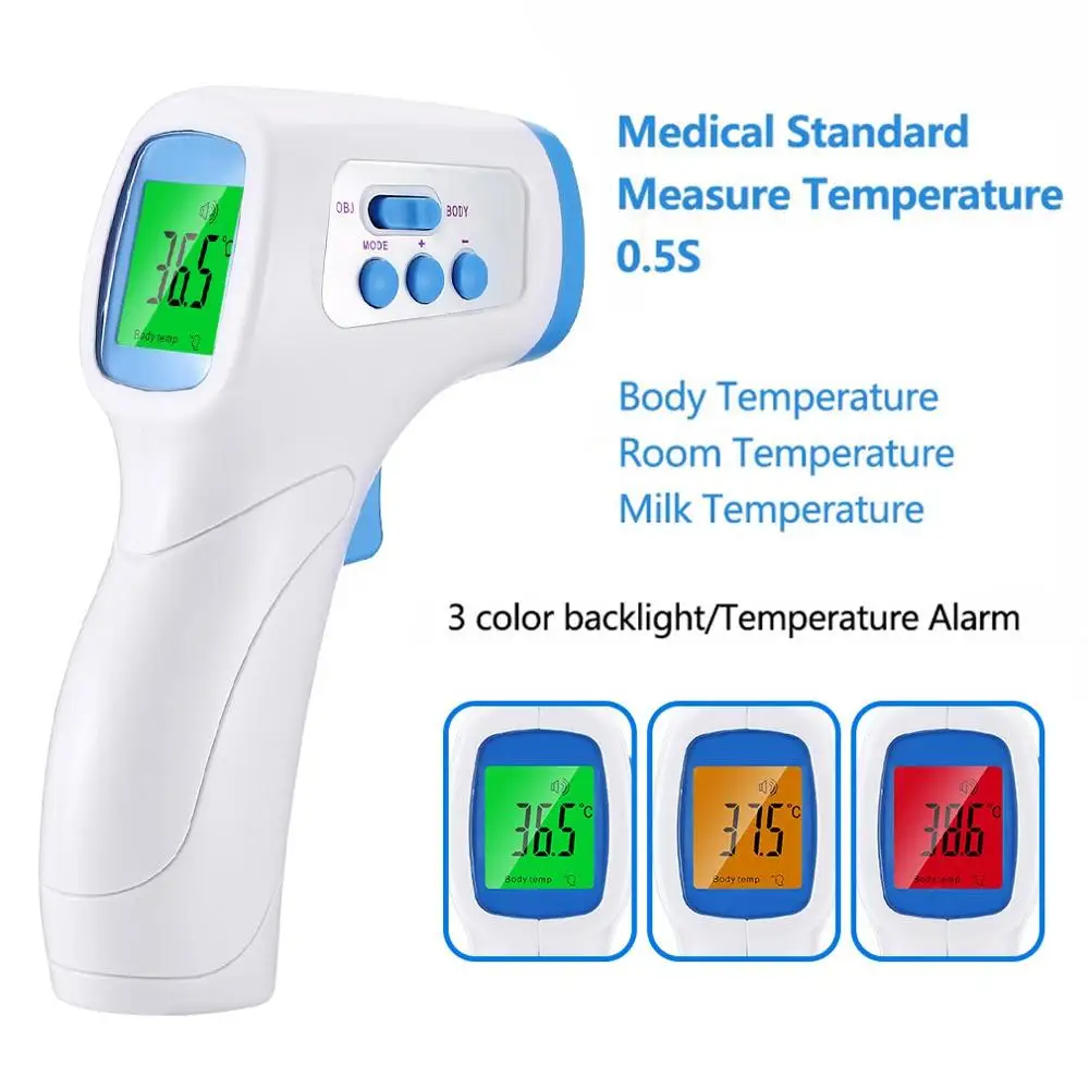 

Forehead Non-contact Infrared Body Thermometer Gun ABS for Adults Children Lcd Display Digital Laser Temperature Tool Free ship