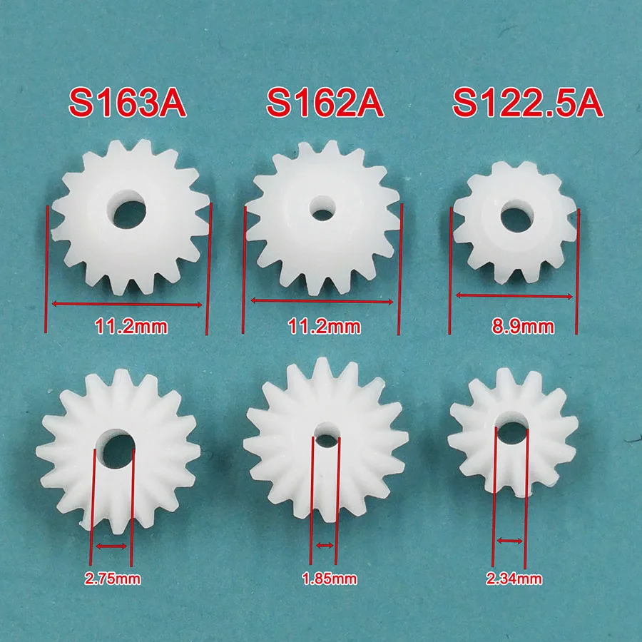 10PCS/LOT S162A S163A S122.5A Bevel Pinion 11.2mm/ 9mm Diameter 16T / 12 Teeth Conical Gear Motor Gear Transmission Gear Electric Bike Gear Cassette Deck Tape Gear Electric Chain Saw Gear
