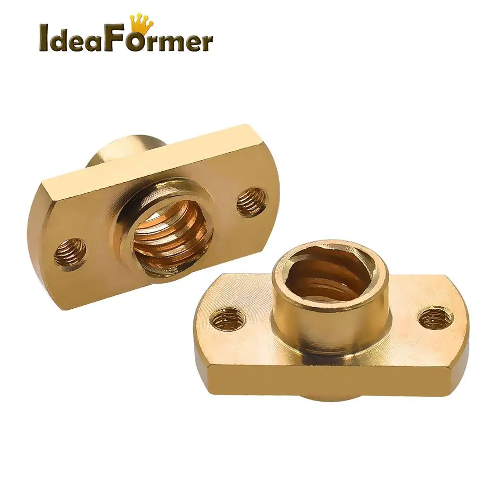 

2Pcs 3D Printer Accessories T8 Lead Screw Nut Pitch 2mm Lead 8mm Brass T8x8mm Flange Lead Screw Nut for CNC Parts envio gratis