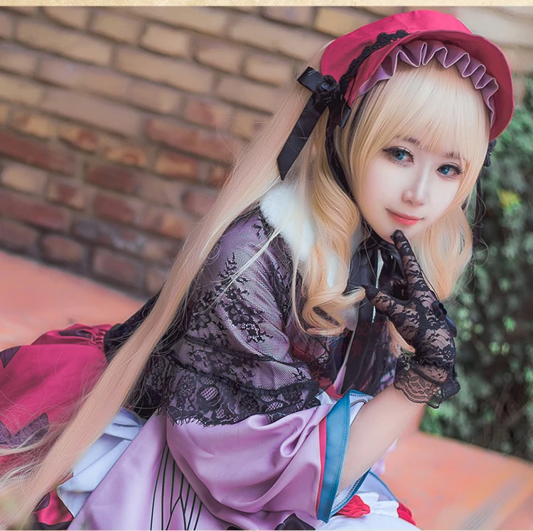 Rozen Maiden, костюм для косплея на 15-летие Shinku, униформа на Хэллоуин, рубашка+ юбка+ фартук+ перчатки+ шляпа+ бант+ воротник+ накидка, S-XXXL