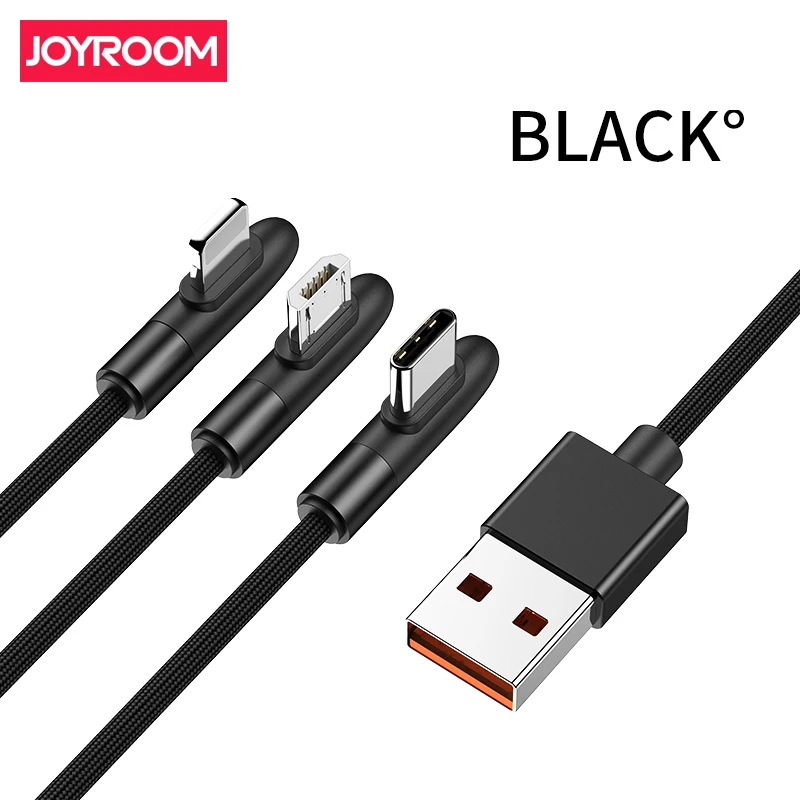 Lightning Black Joyroom JR-S-M98K, 1,2 м, 2 м, вес нетто г, алюминиевый сплав+ Плетеный материал, кабель для быстрой зарядки от одного до трех - Цвет: Lightning Black