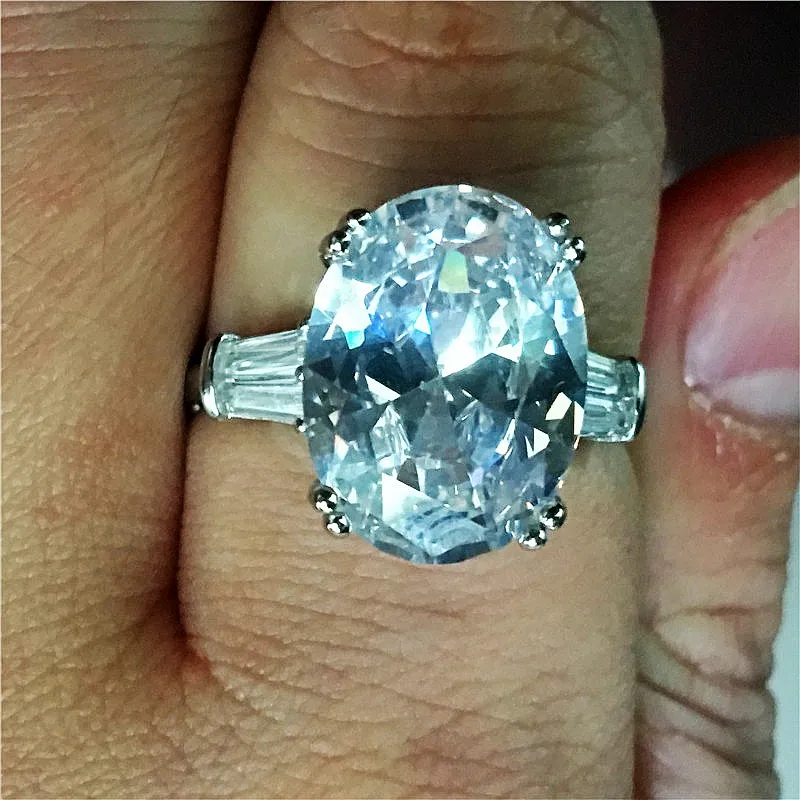 Choucong, роскошное кольцо, большой овальный 8ct, AAAAA, cz, 925 пробы, серебро, обручальное кольцо, кольца для женщин, свадебные украшения