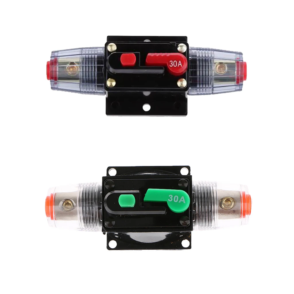 2x 30A Manual Reset Circuit Breaker 12V/24V Car Audio Marine Boat Universal