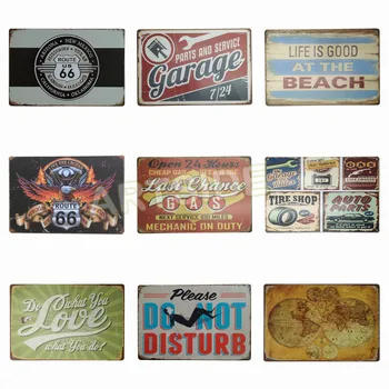 

Route 66 Signs, , Gas Oil, Advertising Signs,Miniature Rusty Metal Signs