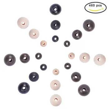 

1 Box 460pcs 6~12mm Dyed Wood Beads Lead Free Round Mixed Color for DIY Crafting