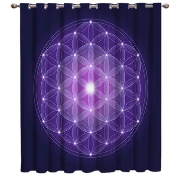 

Purple Life Flower Room Curtains Large Window Kitchen Floral Drapes Decor Window Treatment Hardware Sets Curtain Panels Kids