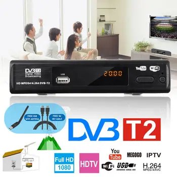 

DVB-T2 Receiver Full-HD 1080P Digital Smart TV Box USB2.0 DVB T2 TV Tuner Support MPEG H.264 I PTV Built-in Russian manual