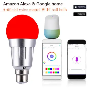 

7W WiFi Smart Bulb E27 B22 E14 Alexa Voice Control RGB Colorful Smart WiFi Light Bulb Work With Alexa Google Home New Year Light