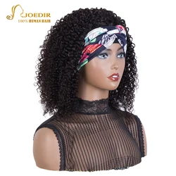 Joedir Kinky Curly Headband Wig Human Hair Bob Wig No Glue Short Curly Wigs For Women Remy Brazilian Machine Made Wig Bob