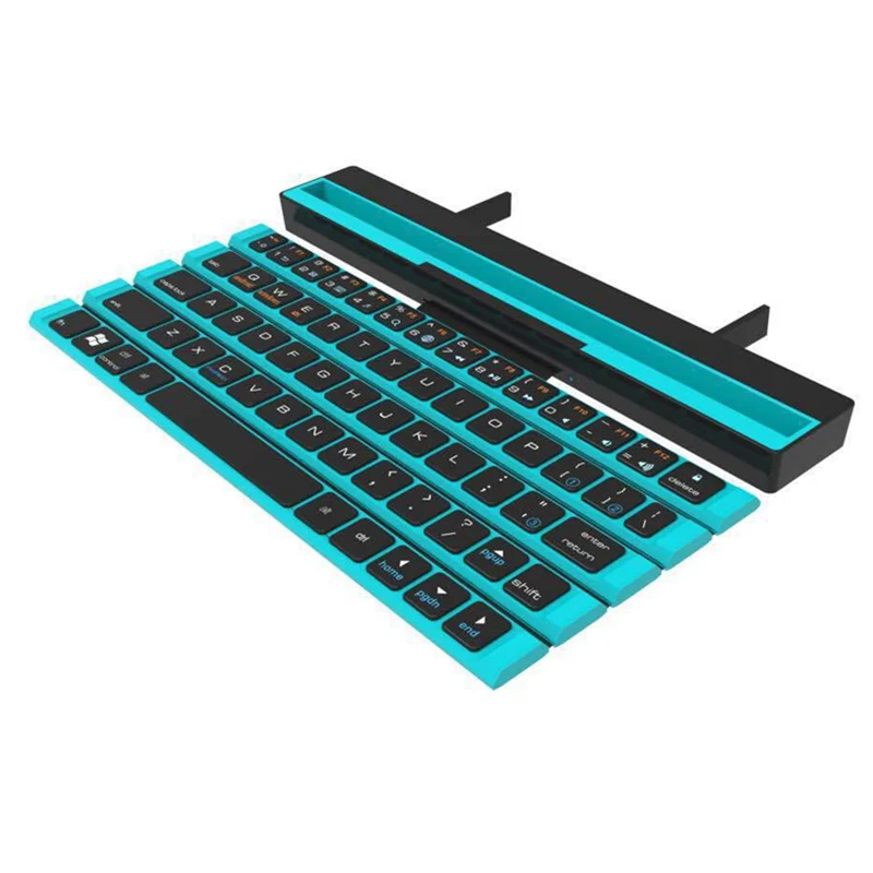Складываемая Bluetooth клавиатура для iPad Pro Mini Air мульти-Функция bluetooth-клавиатуры для iPhone быстро переключатель - Цвет: Синий