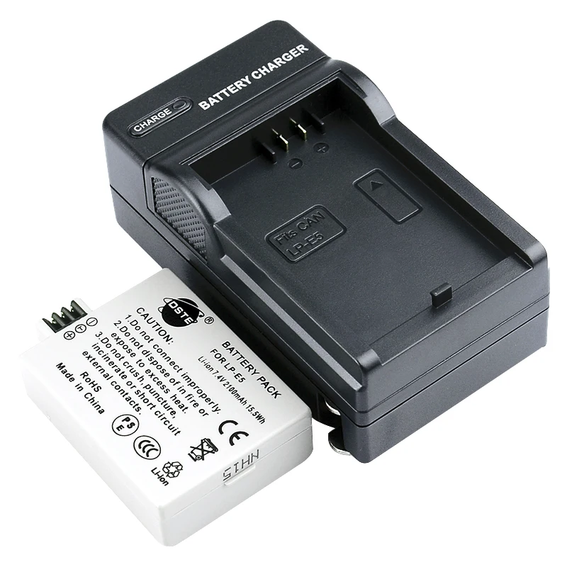 1/2 шт. 2100 мАч 7,4 V 15.5Wh DSTE LP-E5 LPE5 Камера Батарея для Canon 450D 500D 1000D рамочный цифровой X2 X3 F Rebel XSi Xli XS