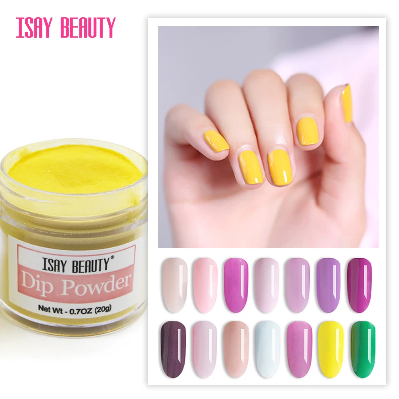 ISAYBEAUTY цветной погружающий порошок для ногтей 20 мл натуральный сухой лак без УФ