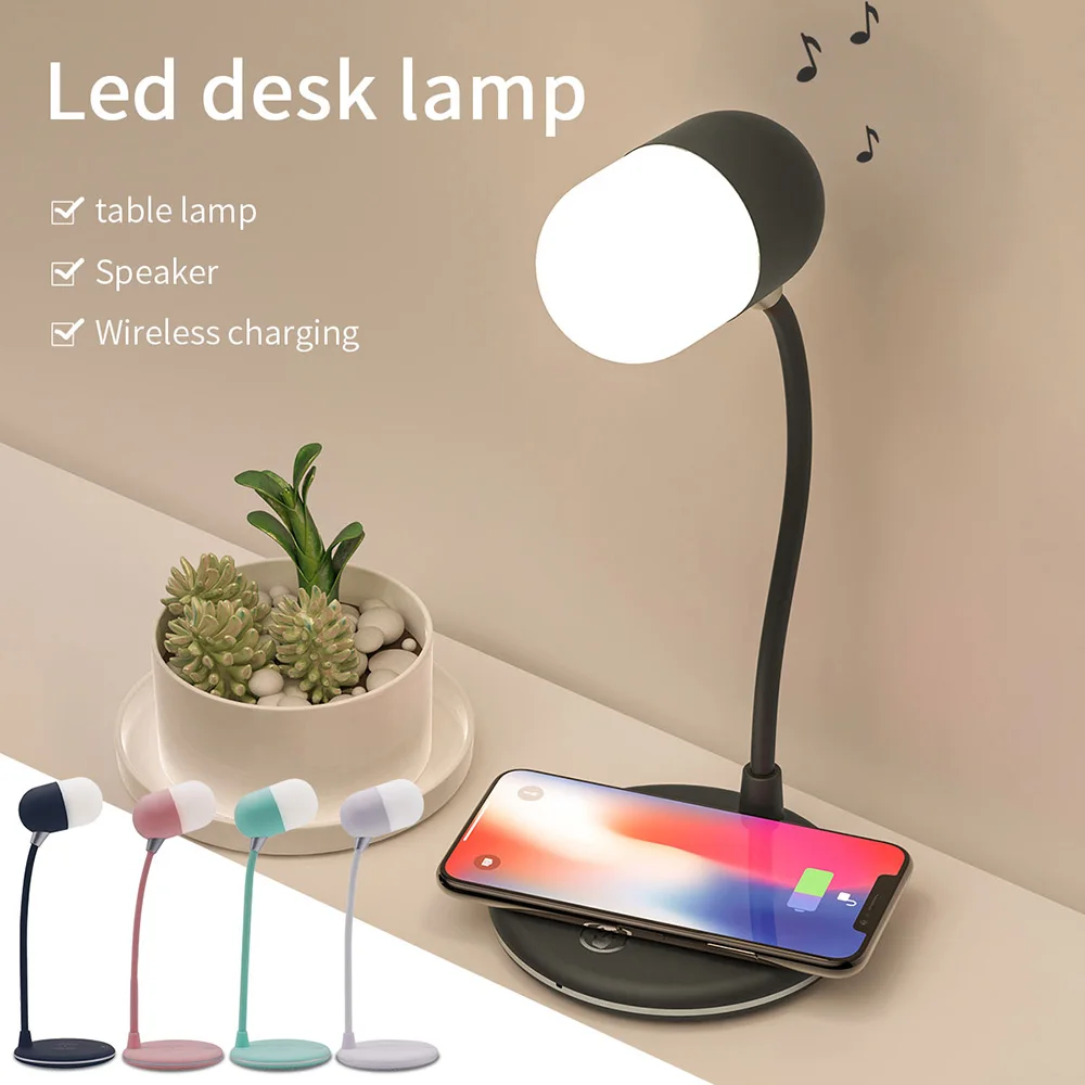 

KISSCASE Bluetooth Wireless Speaker Charger Table Lamp Universal Fast Charging For Samsung S8 S9 S10 For iPhone 8 7 XR 11 Charge