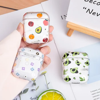 

New Arrival For Apple Airpods 2 1 Earphone Protective Case Fruit Pattern Transparent Hard PC Cover For AirPods Case Headset Case
