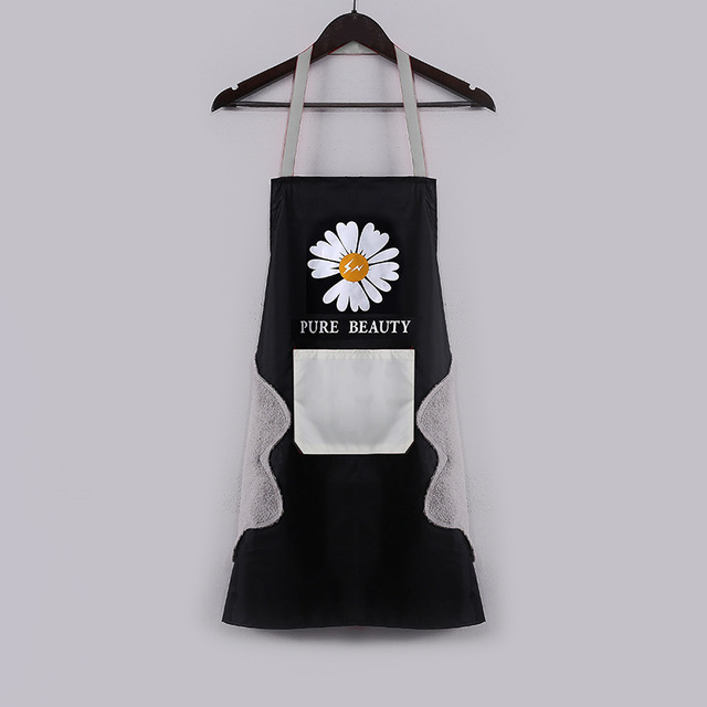 Oil Proof Cute Bear Cooking Apron Women Can Wipe Hands On Both Sides Pinafore Aprons kitchen Dress Baking Accessories