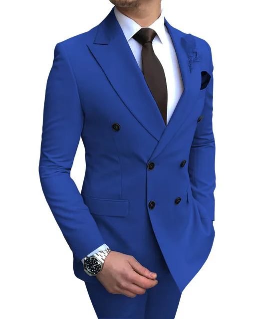 

The latest design double-breasted men's groom wedding slim fit dress custom men's tuxedo business suit
