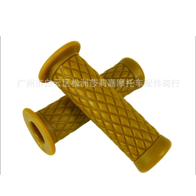 retro classic motorbike grips handle bar vintage scooter accessories for harley yamaha motorcycle handlebar cafe racer moto grip dark yellow