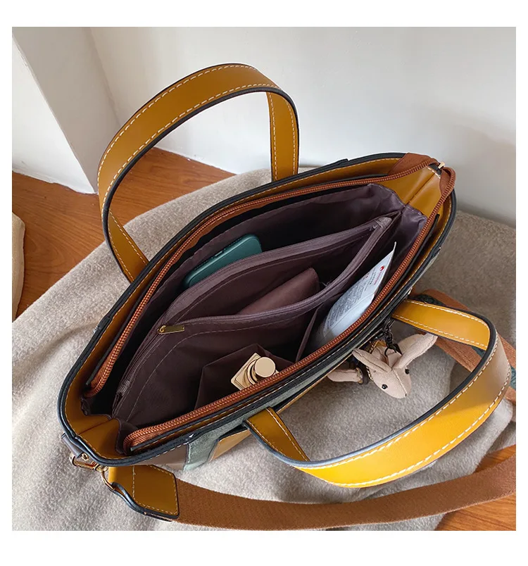 Mowah Большая вместительная женская сумка контрастного цвета Модная винтажная сумка через плечо корейский стиль сумка на плечо BIW456 PM49