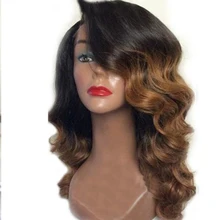 Eversilky эффектом деграде(переход от темного к парик из прозрачного кружева 13x4 Синтетические волосы на кружеве человеческих волос парики с ребенком волнистые волосы, для придания объема бразильский Remy коричневые предварительно вырезанные