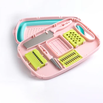 

Kitchen Chopping Board 9 In 1 Foldable Drainage Basket Multifunction Safety Cutting Durable Board Set