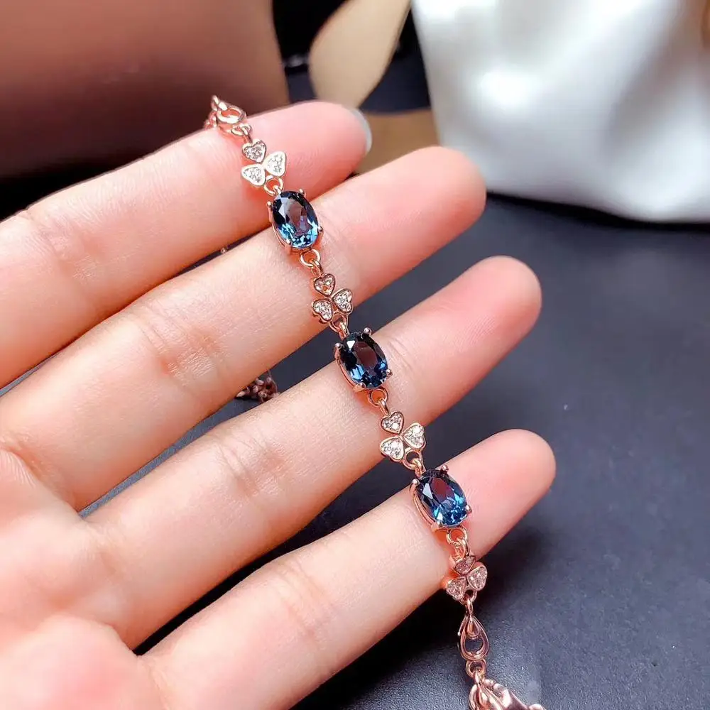 Лучший подарок для любимой девушки браслет с топазом серебро 925 пробы ювелирные