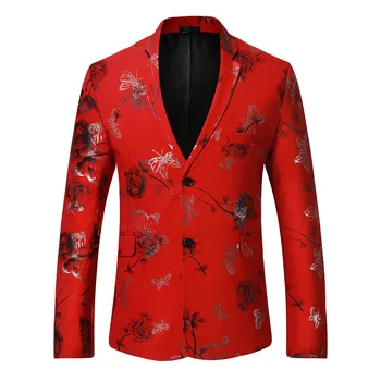 

Gilding British Style Printed Suit Fall And Winter Clothes Men Single Breasted Suit Business Casual Coat