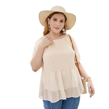 

Summer Women 4XL Plus Size Loose Blouses Long Sleeve Top Female Casual Solid Color Blouse Ruffles Elegant Women Clothes 2020 New