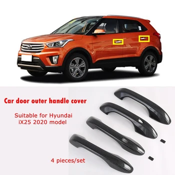 

4 Pieces/set of ABS Material Car Door Handle Cover Car Door Handle Decoration Protection Sticker for Hyundai IX25 2020 Style
