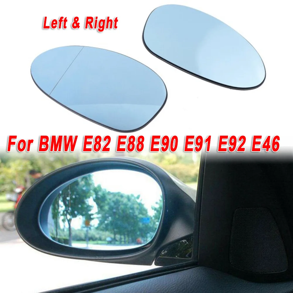 2 шт. автомобильное левое+ правое боковое зеркало заднего вида, синее широкоугольное стекло для BMW E82 E88 E90 E91 E92 E93 E46, автомобильные зеркала заднего вида