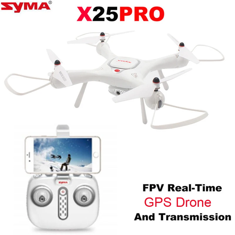 $75.76 Syma X25PRO RC Drone FPV 720P HD Adjustable Camera Wifi GPS Drone Altitude Hold RC Quadcopter Phone